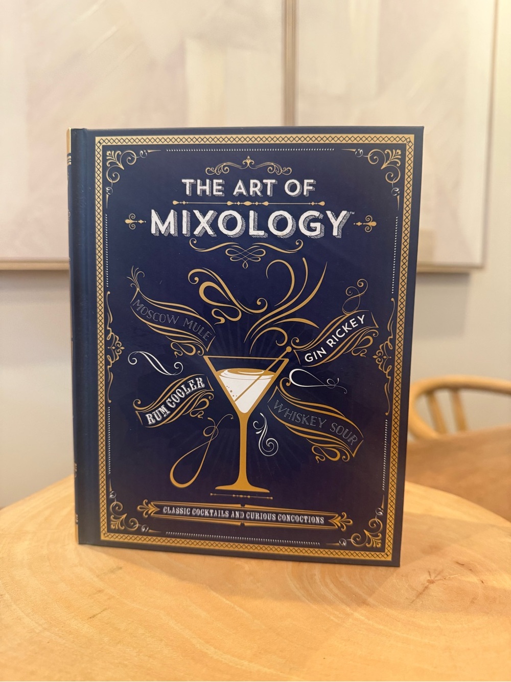 The Art of Mixology Hardcover Book - Navy and Gold